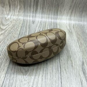 Coach Tan and Brown Patterned Eyeglass Case